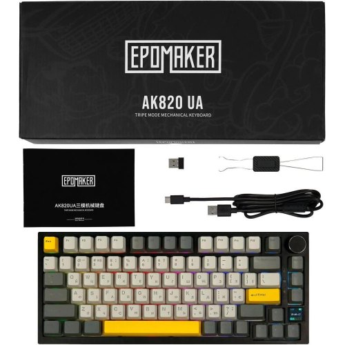 Клавіатура бездротова, механічна Epomaker AK820 Pro Gift Switch Black (AK820-PRO-B-G)