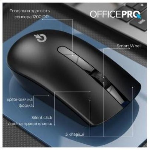 Миша бездротова OfficePro M175B Silent Click Wireless Black