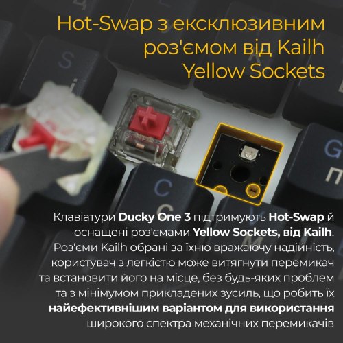 Клавіатура дротова, механічна Ducky One 3 TKL Cherry MX Blue RGB UA Black (DKON2187ST-CUAPXCLAWSC1)