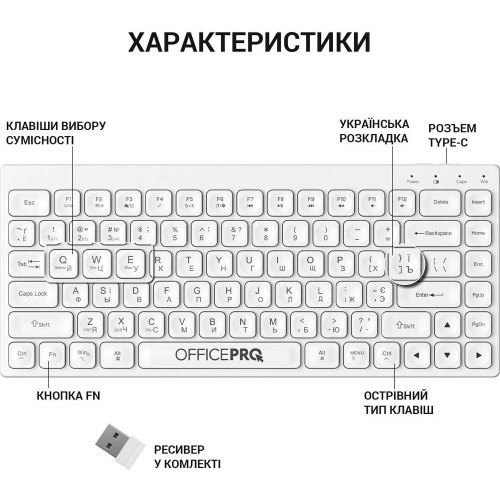 Клавіатура бездротова OfficePro SK955W