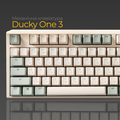 Клавіатура дротова, механічна Ducky One 3 Cherry MX Brown UA Matcha Cream (DKON2108-BUAPXМAEGGC1)