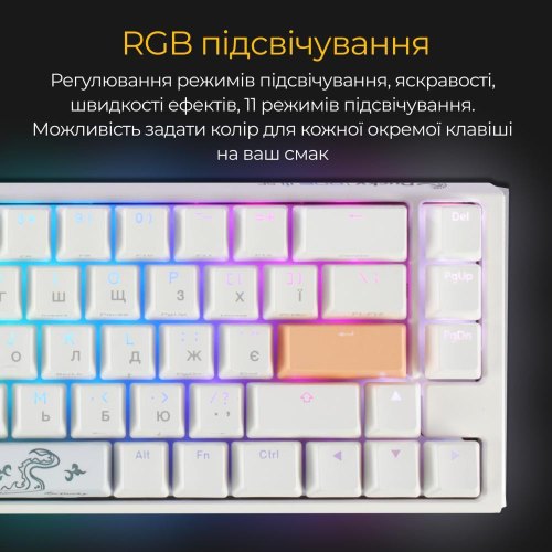 Клавіатура дротова, механічна Ducky One 3 SF Cherry MX Brown RGB UA White (DKON2167ST-BUAPXPWWWSC1)