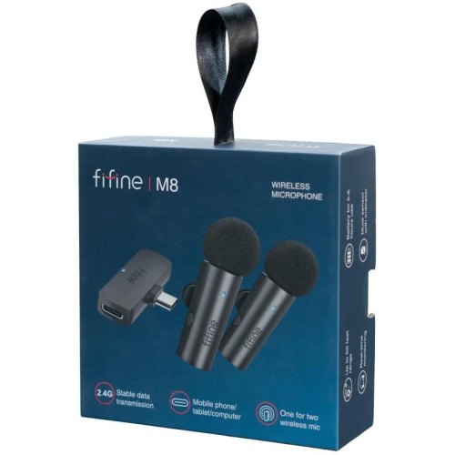 Мікрофон петличний, бездротовий Fifine M8