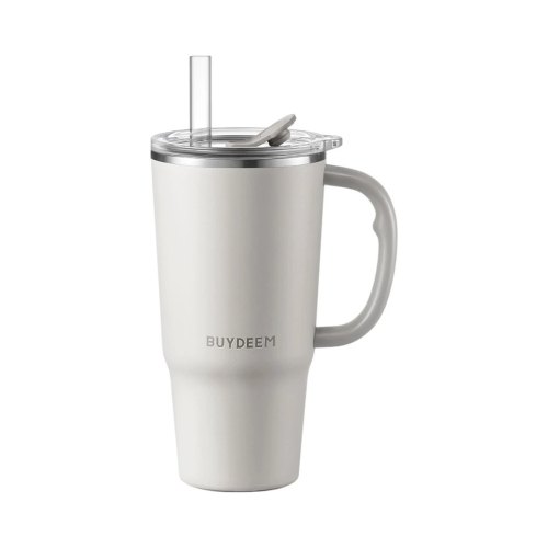 Термокружка BUYDEEM, 700мл, з трубочкою, Oat White (DS57-OW)