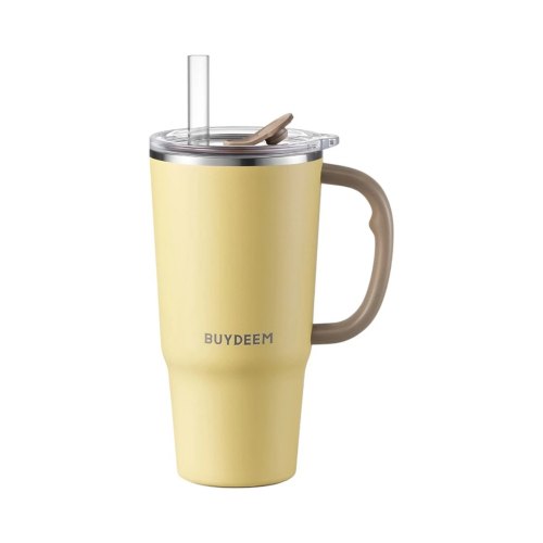 Термокружка BUYDEEM, 700мл, з трубочкою, Mellow Yellow (DS57-MY)