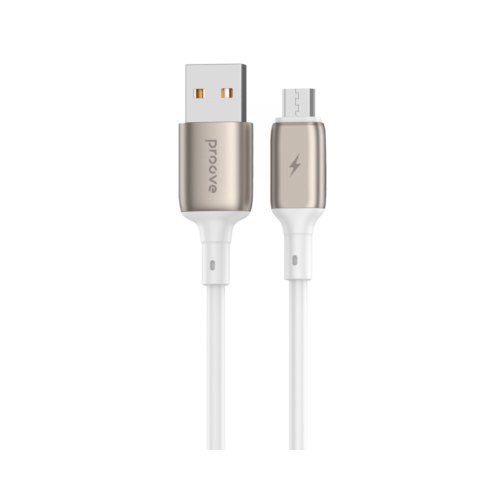 Кабель Proove Flex Metal, USB Type-A to Micro USB, 2.4A, 1м, White (CCFM20001302)