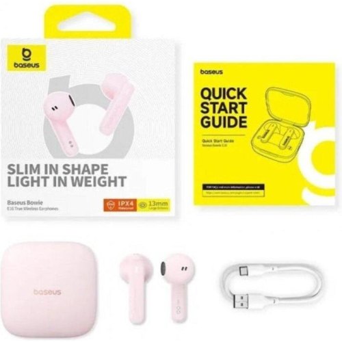 Навушники бездротові TWS Baseus Bowie E16, Pink (A00061900413-01)