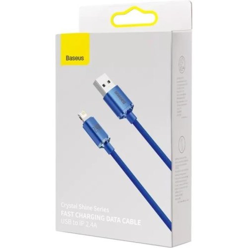 Кабель Baseus Crystal Shine Series Fast Charging, USB Type-A to Lightning, 2.4A, 2м, Blue (CAJY000103)