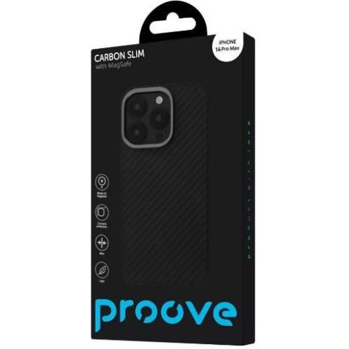 Чохол Proove Carbon Slim with Magnetic Ring, для Apple iPhone 14 Pro Max, Black (PCCSIP14PM02)