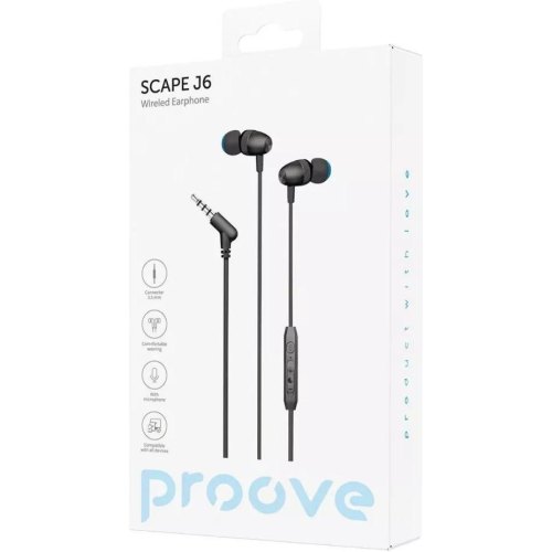 Гарнітура дротова Proove Scape J6, 3.5mm, Black (WESJ60000801)