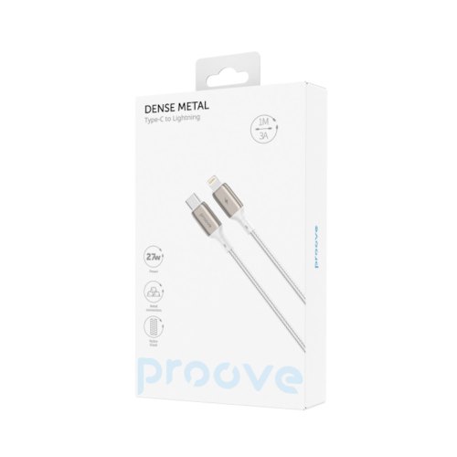 Кабель Proove Dense Metal, USB Type-C to Lightning, 27W, 1м, White (CCDM27002102)