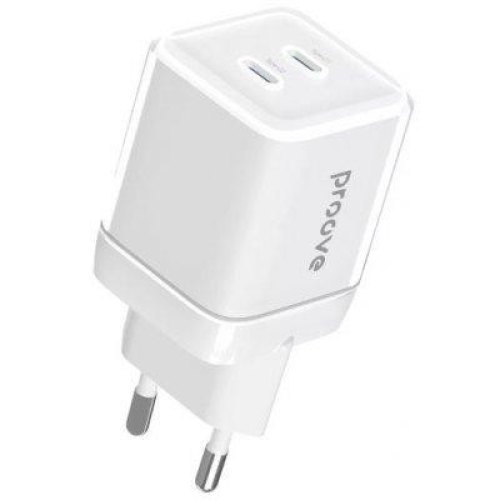 Мережевий зарядний пристрій Proove Pure GaN Max, 2xUSB Type-C, 67W, White (WCPU67022202)