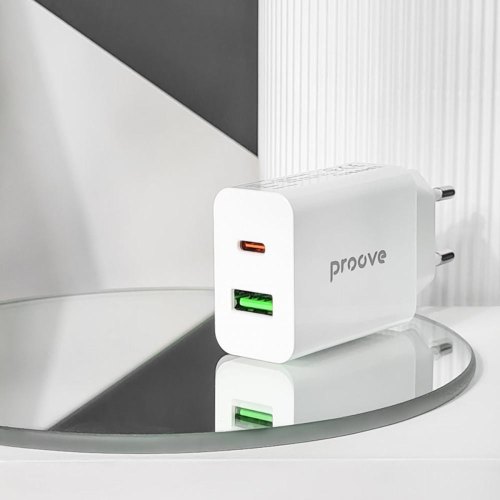 Мережевий зарядний пристрій Proove Rapid, USB Type-C/USB Type-A, 20W, White (WCRP20110002)