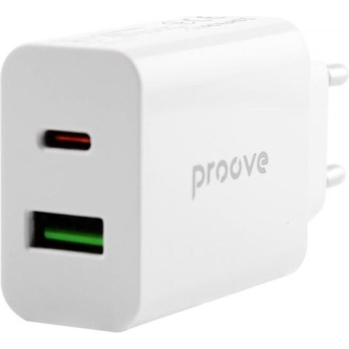 Мережевий зарядний пристрій Proove Rapid, USB Type-C/USB Type-A, 20W, White (WCRP20110002)