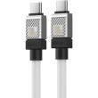Кабель Baseus CoolPlay Series Fast Charging, USB Type-C to USB Type-C, 100W, 1м, White (CAKW000202)