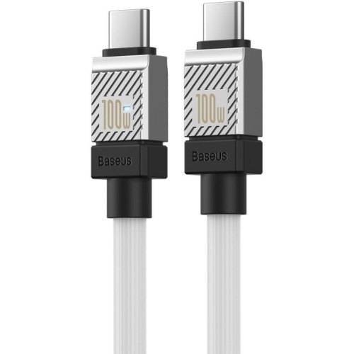 Кабель Baseus CoolPlay Series Fast Charging, USB Type-C to USB Type-C, 100W, 1м, White (CAKW000202)