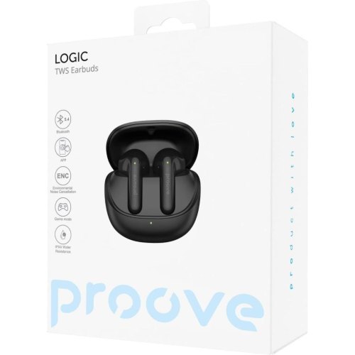 Навушники бездротові TWS Proove Logic, APP, Black (TWLT54002201)