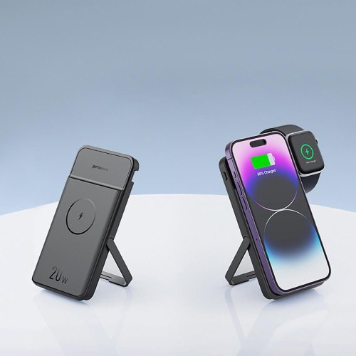 Зовнішній акумулятор Powerbank з бездротовою зарядкою Proove Power Stand 2 in 1, 20W, 10000mAh, Black (PBPS20030001)