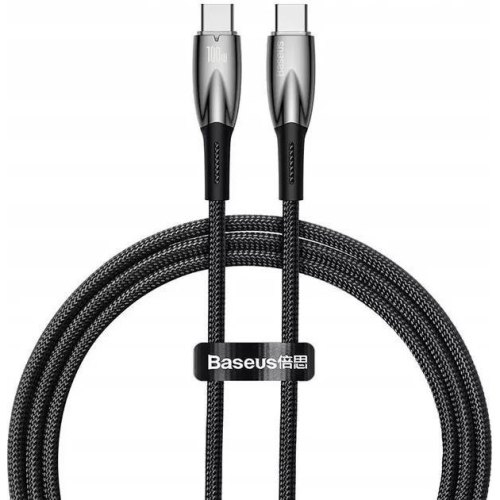 Кабель Baseus Glimmer Series Fast Charging, USB Type-C to USB Type-C, 100W, 1м, Black (CADH000701)