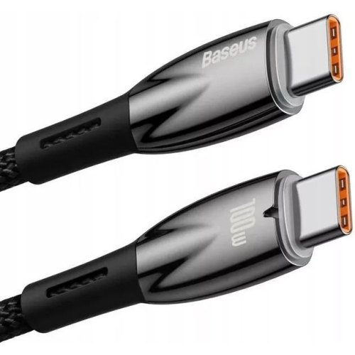Кабель Baseus Glimmer Series Fast Charging, USB Type-C to USB Type-C, 100W, 1м, Black (CADH000701)