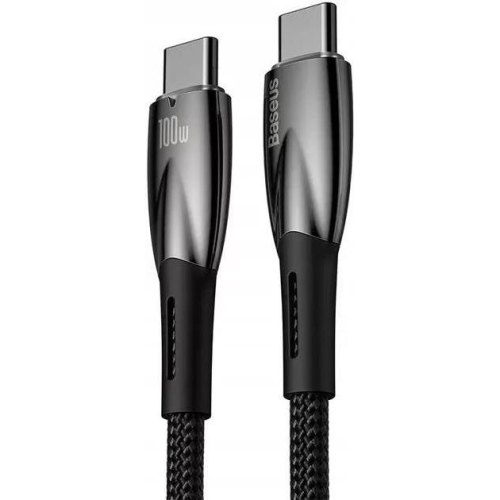 Кабель Baseus Glimmer Series Fast Charging, USB Type-C to USB Type-C, 100W, 1м, Black (CADH000701)