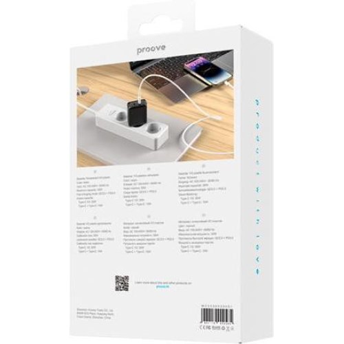 Мережевий зарядний пристрій Proove Speed Surge GaN, 2xUSB Type-C, 35W, Black (WCSS30020001)