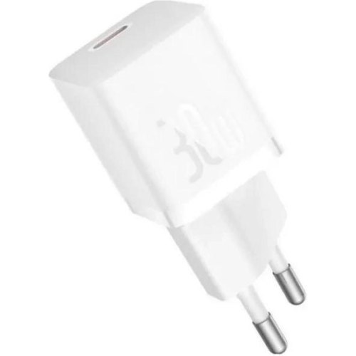 Мережевий зарядний пристрій Baseus GaN5 Mini Fast Charger, USB Type-C, 30W, White (CCGN070502)