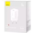 Мережевий зарядний пристрій Baseus GaN5 Mini Fast Charger, USB Type-C, 30W, White (CCGN070502)