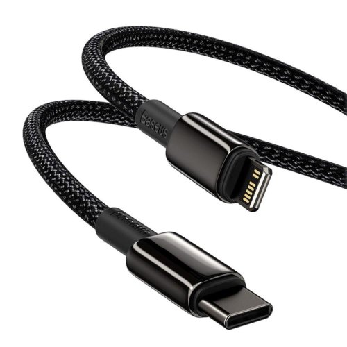 Кабель Baseus Tungsten Gold, USB Type-C to Lightning, PD 20W, 2м, Black (CATLWJ-A01)