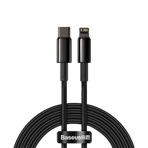 Кабель Baseus Tungsten Gold, USB Type-C to Lightning, PD 20W, 2м, Black (CATLWJ-A01)