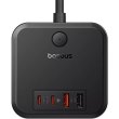 Мережевий фільтр Baseus PowerCombo Cube Power Strip, 3xAC/2xUSB Type-A/2xUSB Type-C, 30W, 1.5м, Black (E00066400117-00)