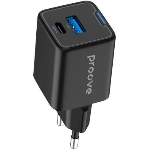 Мережевий зарядний пристрій Proove Pocket GaN Plus, USB Type-C/USB Type-A, 25W, Black (WCPG25111201)