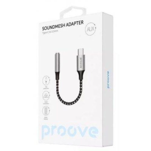 Перехідник Proove SoundMesh, USB Type-C to 3.5mm, Gray (ACSM00005201)