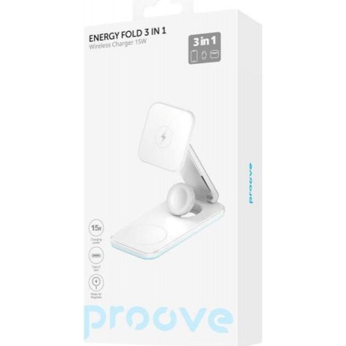 Бездротовий зарядний пристрій Proove Energy Fold 3 in 1, White (WSEF15010002)