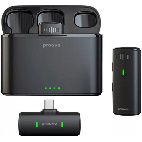 Мікрофон бездротовий, петличний Proove Demo, USB Type-C, Black (PMDM00010202)