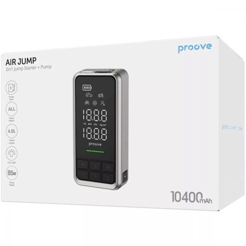 Пусковий пристрій з насосом Proove Air Jump, 10400mAh, 1000A, Gray (JSAP10400203)