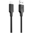 Кабель Proove Striped Silicone, USB Type-A to Lightning, 1м, Black (CCSS00001101)