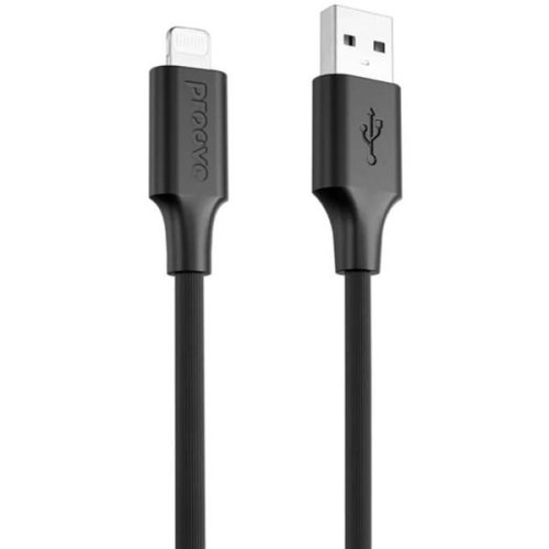 Кабель Proove Striped Silicone, USB Type-A to Lightning, 1м, Black (CCSS00001101)