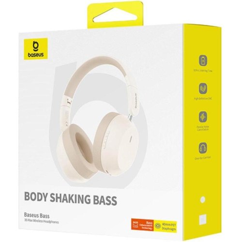 Навушники бездротові Baseus Bass 35 Max, White (A00070800221-00)
