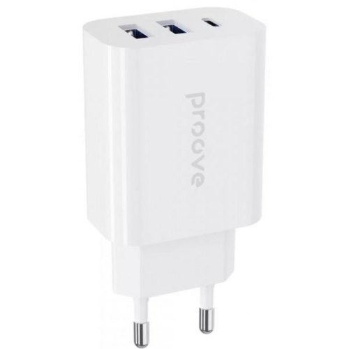 Мережевий зарядний пристрій Proove Rapid, 2xUSB Type-A/1xUSB Type-C, 30W, White (WCRP30210002)