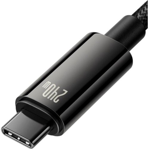 Кабель Baseus Tungsten Gold Fast Charging, USB Type-C to USB Type-C, 240W, 3м, Black (CAWJ040201)