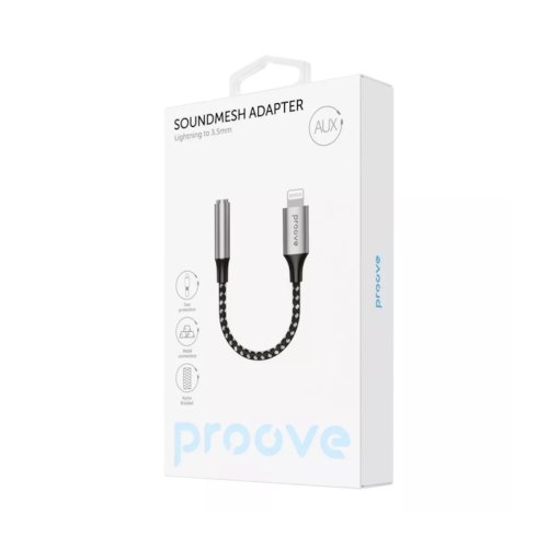 Перехідник Proove SoundMesh, Lightning to 3.5mm, Gray (ACSM00005101)