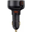 Автомобільний зарядний пристрій Baseus Enjoyment Pro Car Charger, USB Type-A, вбудований кабель USB Type-C/Lightning, 60W, Black (C00057802111-02)