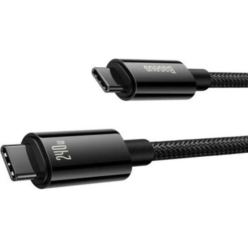 Кабель Baseus Tungsten Gold Fast Charging, USB Type-C to USB Type-C, 240W, 1м, Black (CAWJ040001)