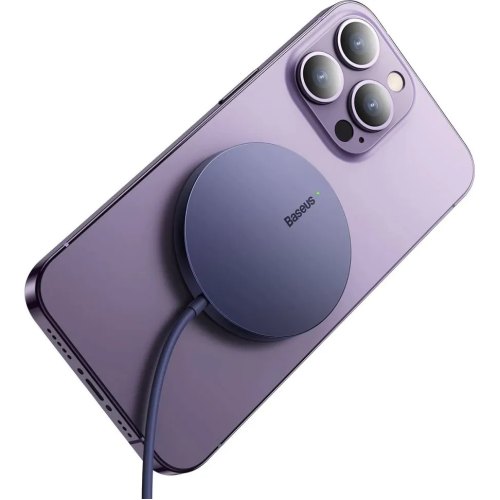 Бездротовий зарядний пристрій Baseus Simple Mini3 Magnetic Wireless Charger, 15W, Purple (CCJJ040205)