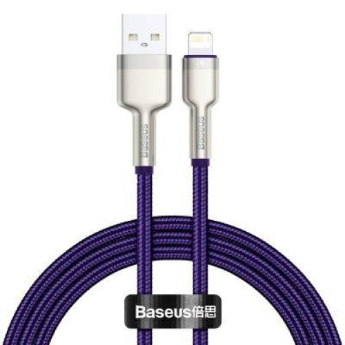 Кабель Baseus Cafule Metal, USB Type-A to Lightning, 2.4A, 1м, Purple (CALJK-A05)