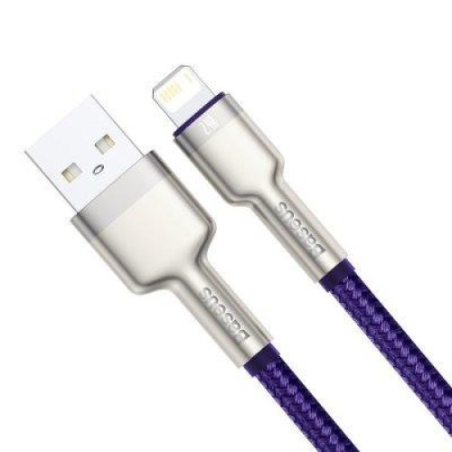 Кабель Baseus Cafule Metal, USB Type-A to Lightning, 2.4A, 1м, Purple (CALJK-A05)