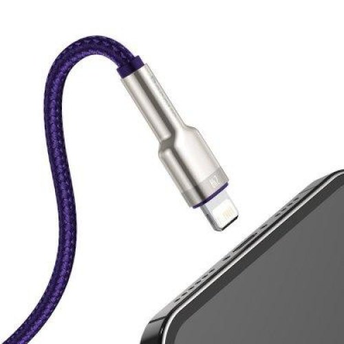 Кабель Baseus Cafule Metal, USB Type-A to Lightning, 2.4A, 1м, Purple (CALJK-A05)