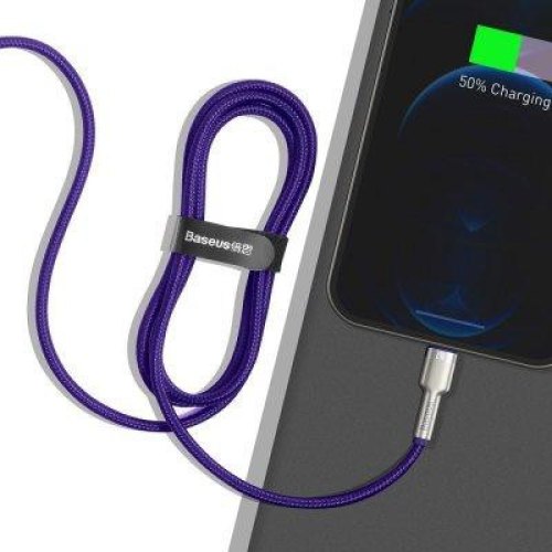 Кабель Baseus Cafule Metal, USB Type-A to Lightning, 2.4A, 1м, Purple (CALJK-A05)