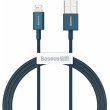Кабель Baseus Superior Series Fast Charging, USB Type-A to Lightning, 2.4A, 1м, Blue (CALYS-A03)